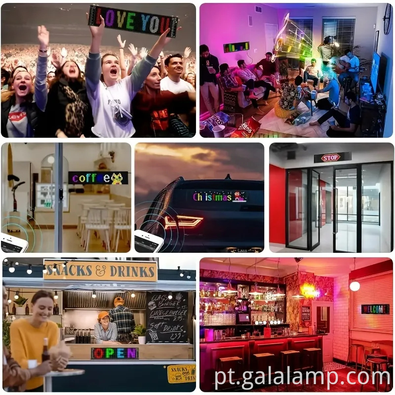 Exibição de LED flexível para festivais, lojas e festas